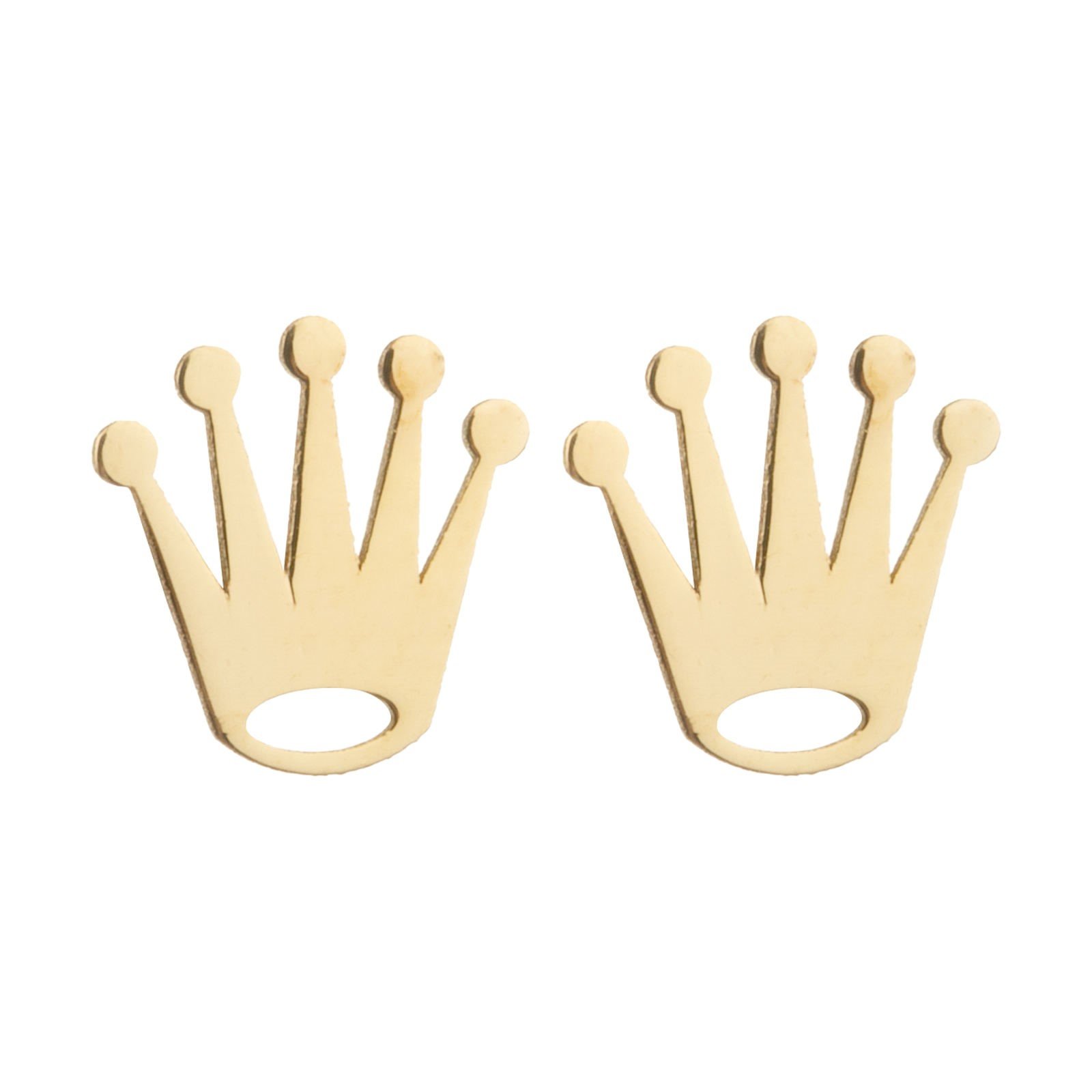 گوشواره طلا 18 عیار زنانه قیراط طرح تاج کد GH3959 — تصویر 1 از 4