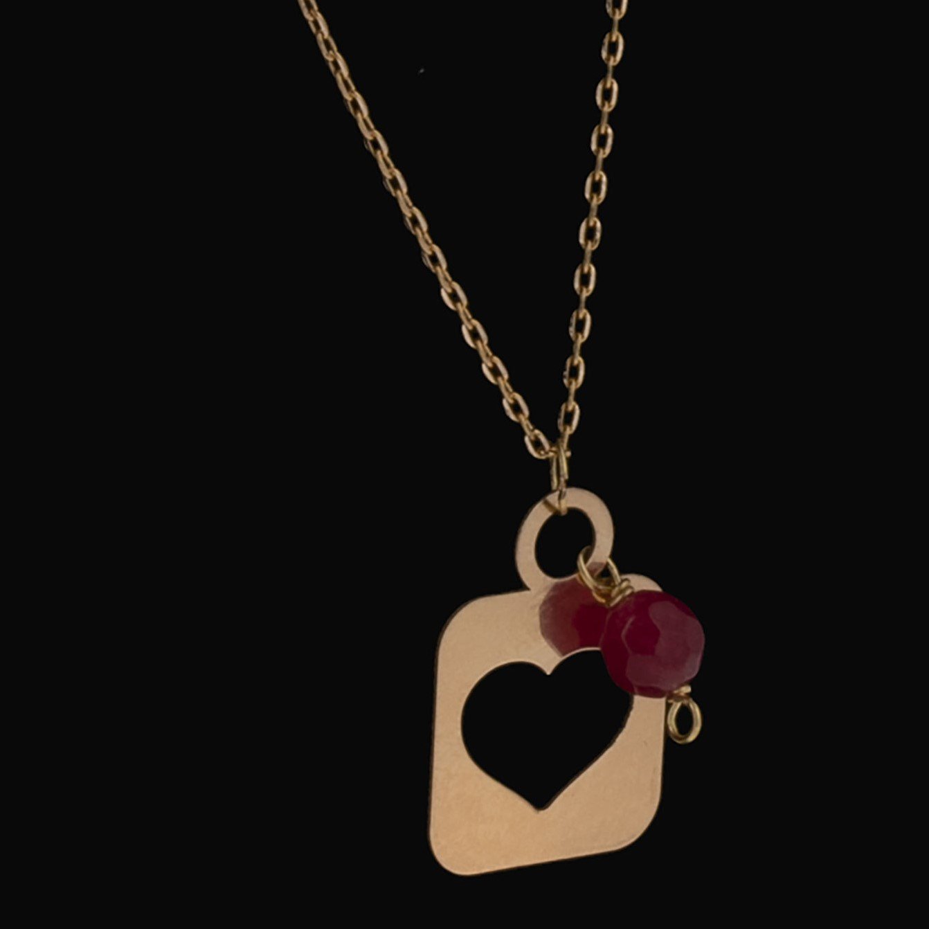 گردنبند طلا 18 عیار زنانه قیراط طرح قلب کد GH3938 — تصویر 3 از 4