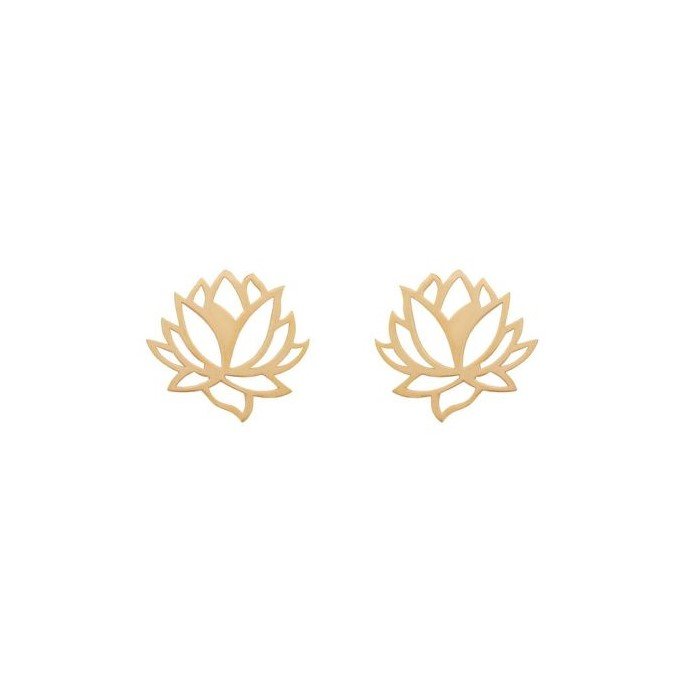 گوشواره طلا 18 عیار زنانه قیراط مدل گل کد GH6264 — تصویر 1 از 3