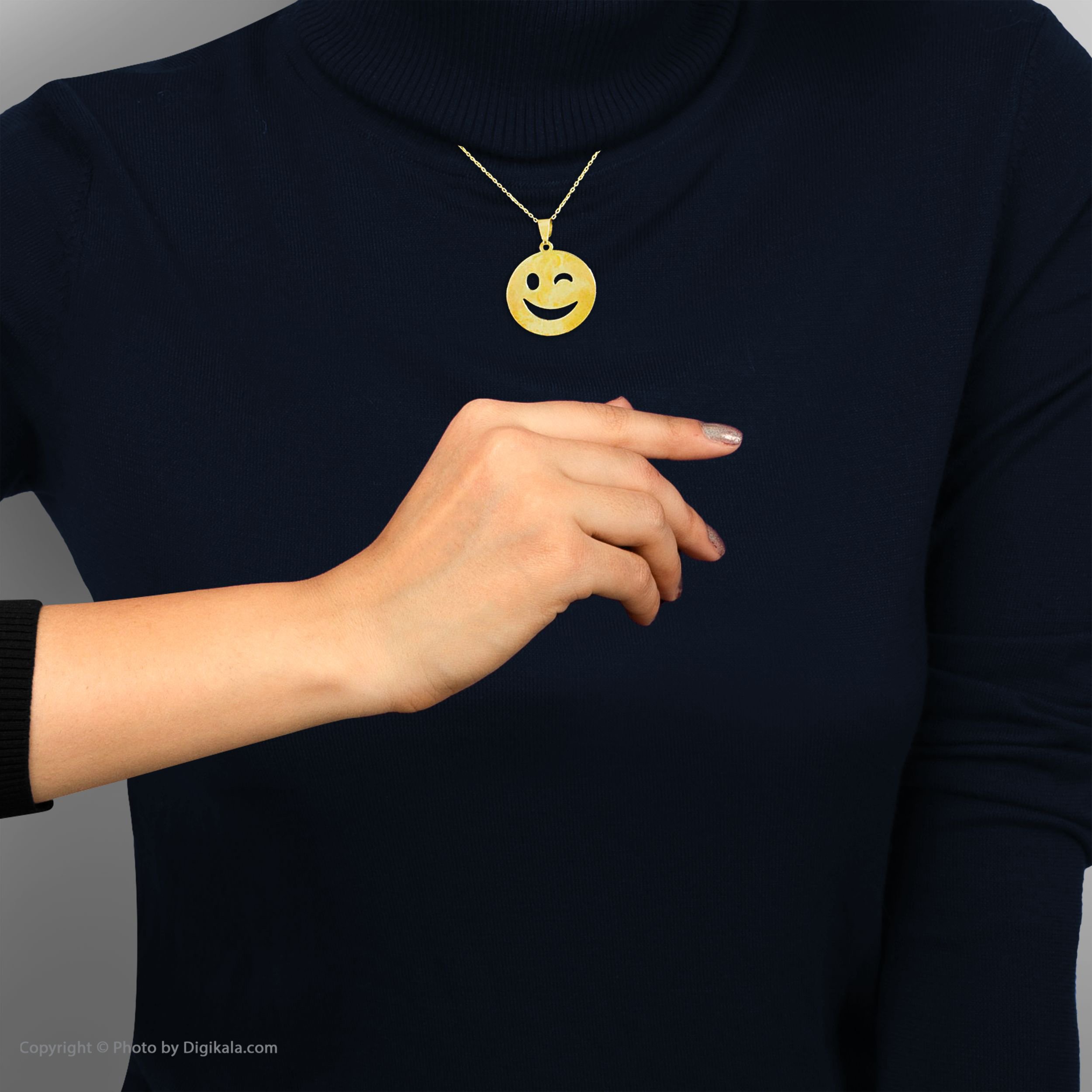 گردنبند طلا 18 عیار زنانه با زنجیر حلقه‌ای (فلامینگو) نیکان گلد مدل چشمک — تصویر 4 از 5