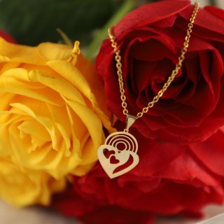 گردنبند طلا 18 عیار زنانه با زنجیر حلقه‌ای (فلامینگو) نیکان گلد مدل عشق — تصویر 4 از 4