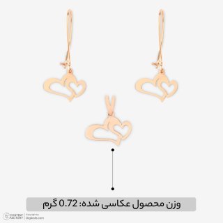 نیم ست طلا 18 عیار زنانه نیکان گلد مدل قلب — تصویر 8 از 8