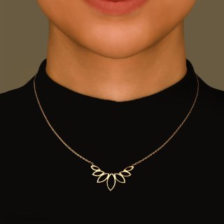 گردنبند طلا 18 عیار زنانه با زنجیر حلقه‌ای (فلامینگو) نیکان گلد مدل گندم 1123 — تصویر 5 از 5