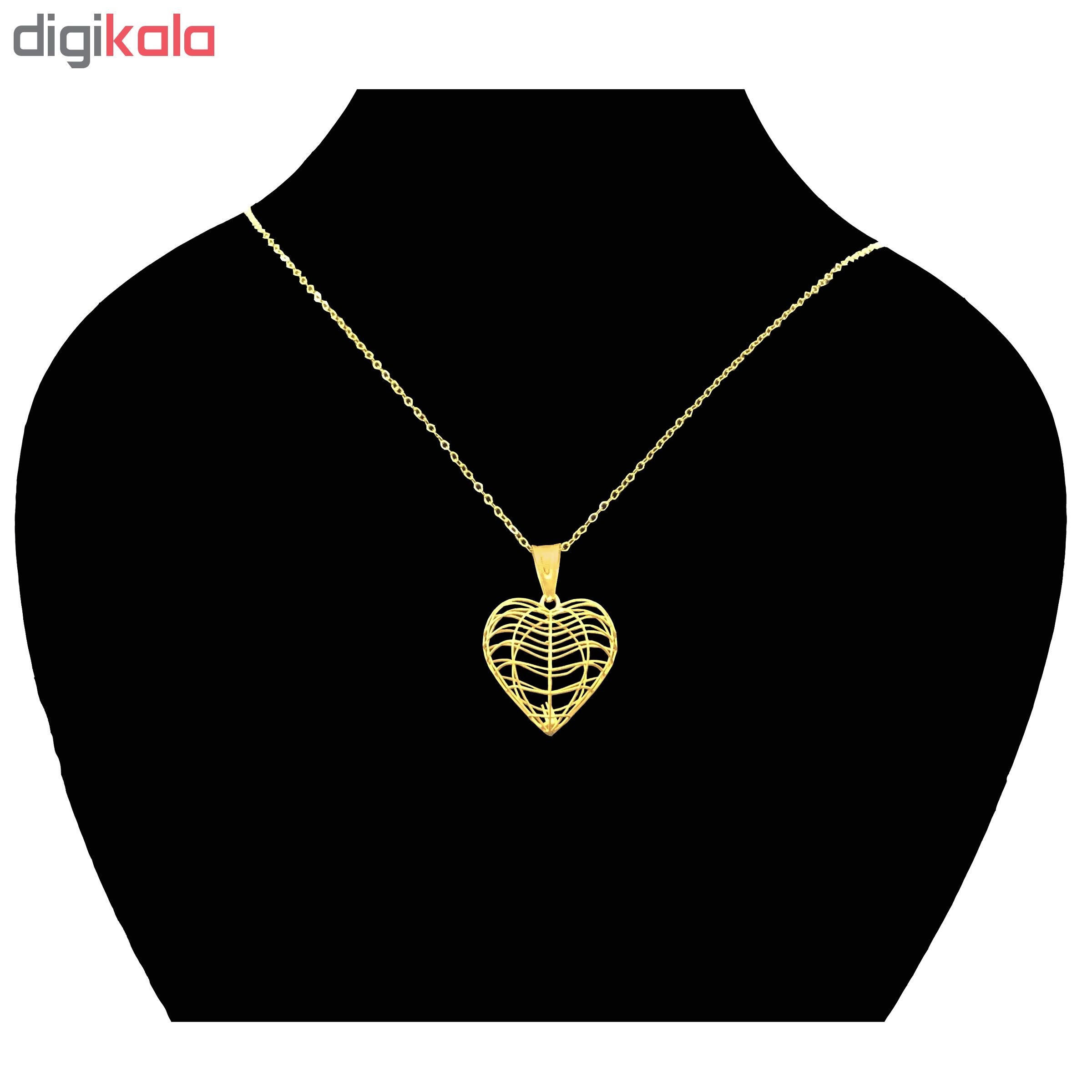 گردنبند طلا 18 عیار زنانه گالری گیرا طرح قلب کد 3861 — تصویر 3 از 5