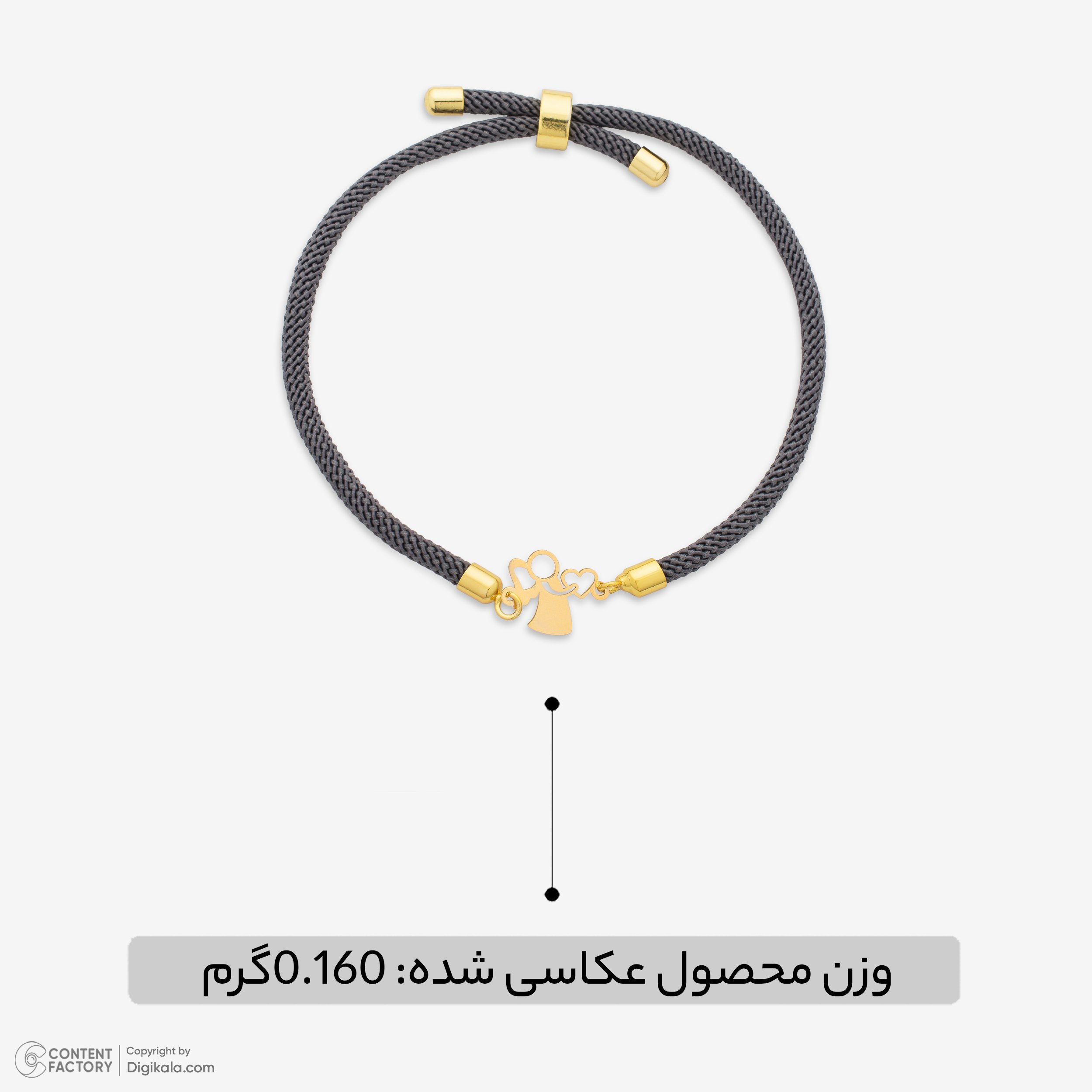 دستبند طلا 18 عیار دخترانه با بند بافت نیکان گلد مدل NK223 — تصویر 4 از 6