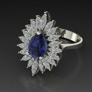 انگشتر طلا 18 عیار اونیکست مدل 1949 Sapphire — تصویر 6 از 6