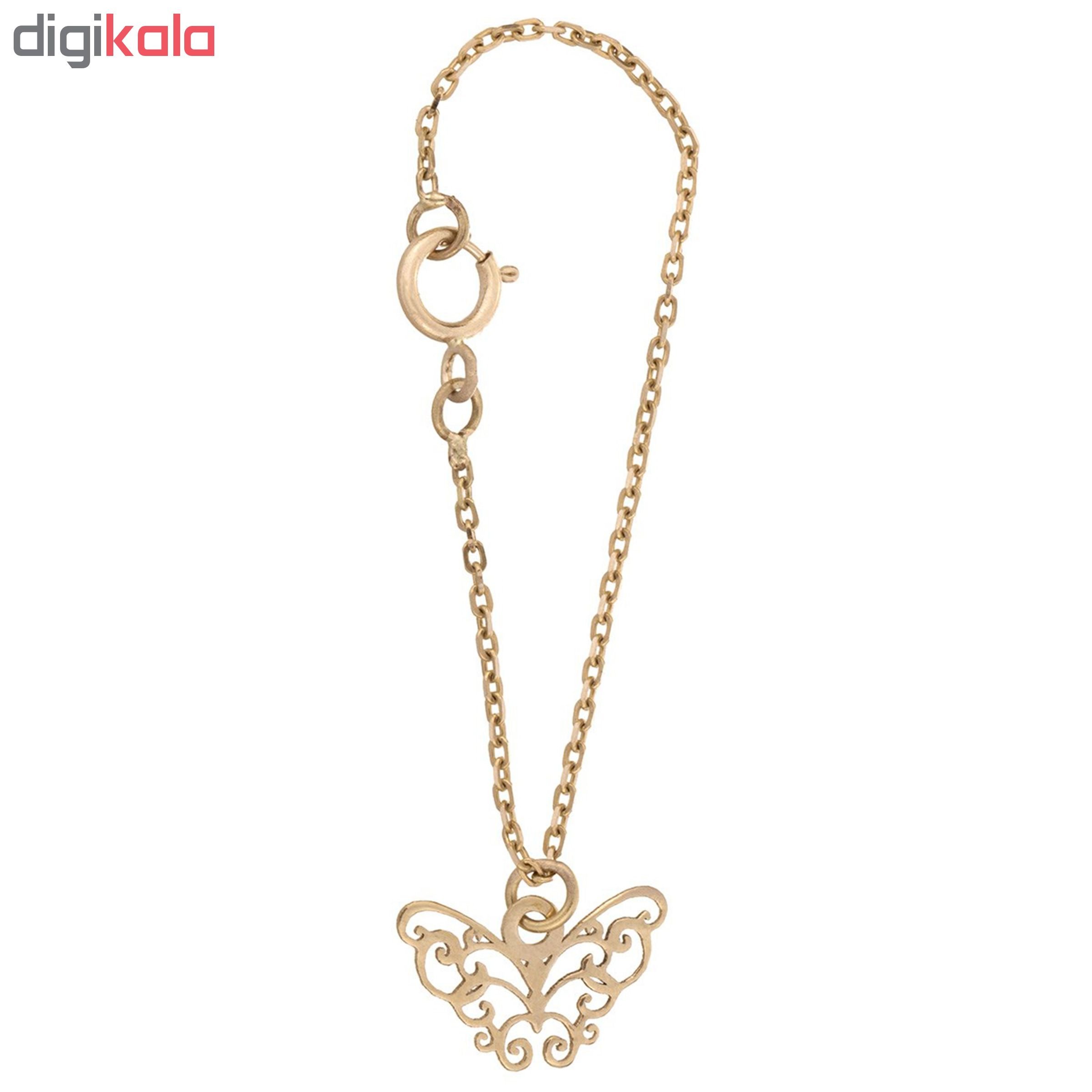 آویز ساعت طلا 18 عیار زنانه طرح پروانه کد SG322 — تصویر 2 از 3