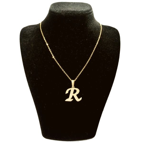 گردنبند طلا 18عیار زنانه طرح R کد UN0137 — تصویر 1 از 2
