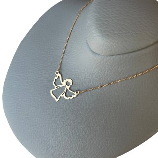 گردنبند طلا 18 عیار دخترانه نیکان گلد مدل فرشته کد WQ66 — تصویر 3 از 3