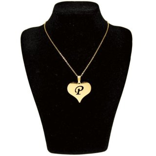 گردنبند طلا 18 عیار زنانه طرح P کد UN0040 — تصویر 2 از 2