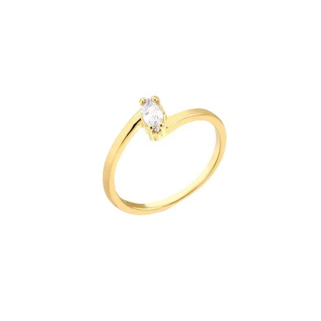 انگشتر طلا 18 عیار زنانه قیراط طرح تک سنگ کد GH2882 — تصویر 2 از 3