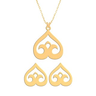 نیم ست طلا 18 عیار زنانه نیکان گلد مدل NK456 — تصویر 1 از 2