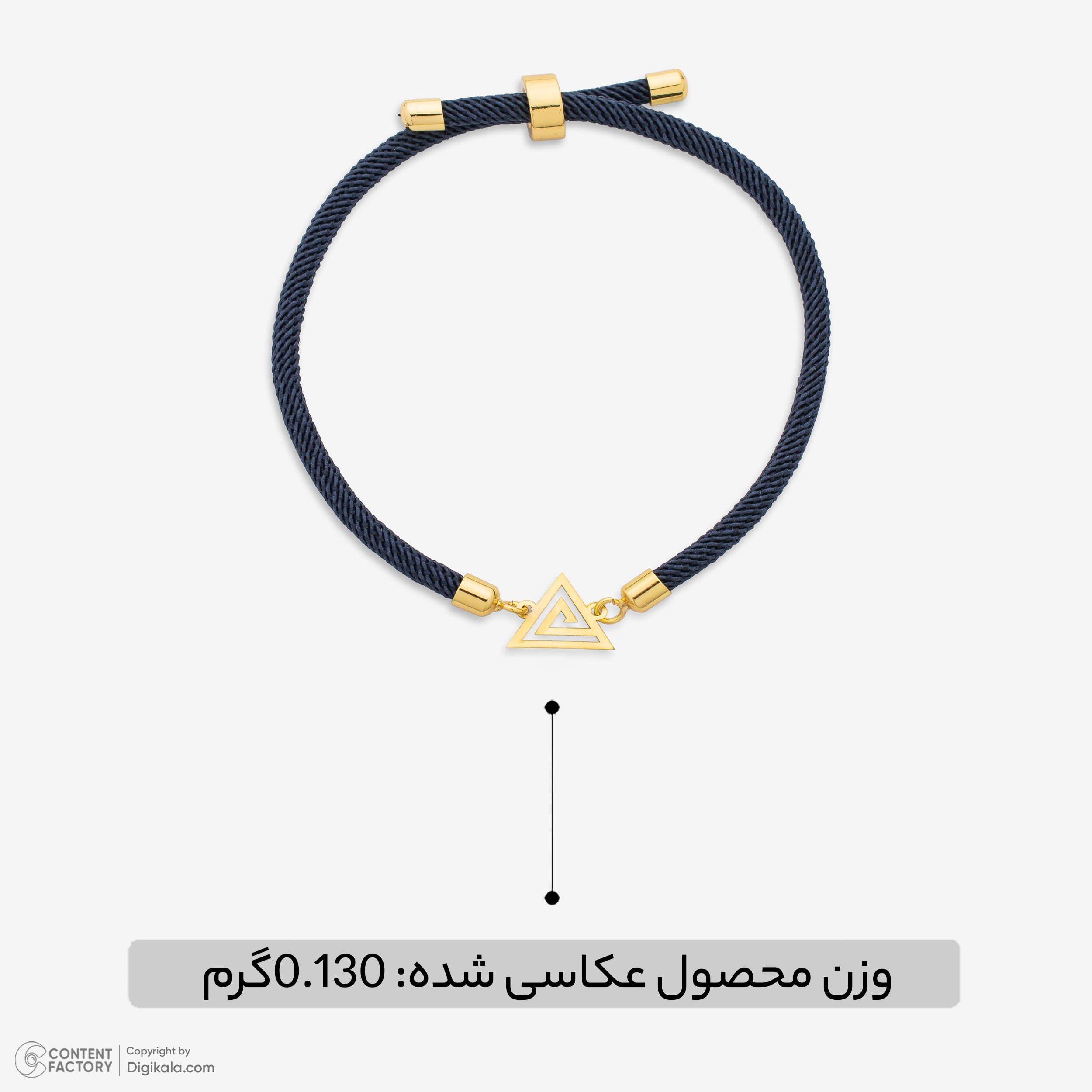 دستبند طلا 18 عیار دخترانه با بند بافت نیکان گلد مدل NK223 — تصویر 5 از 6