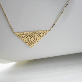 گردنبند طلا 18 عیار زنانه با زنجیر حلقه‌ای (فلامینگو) نیکان گلد مدل اسلیمی — تصویر 3 از 3