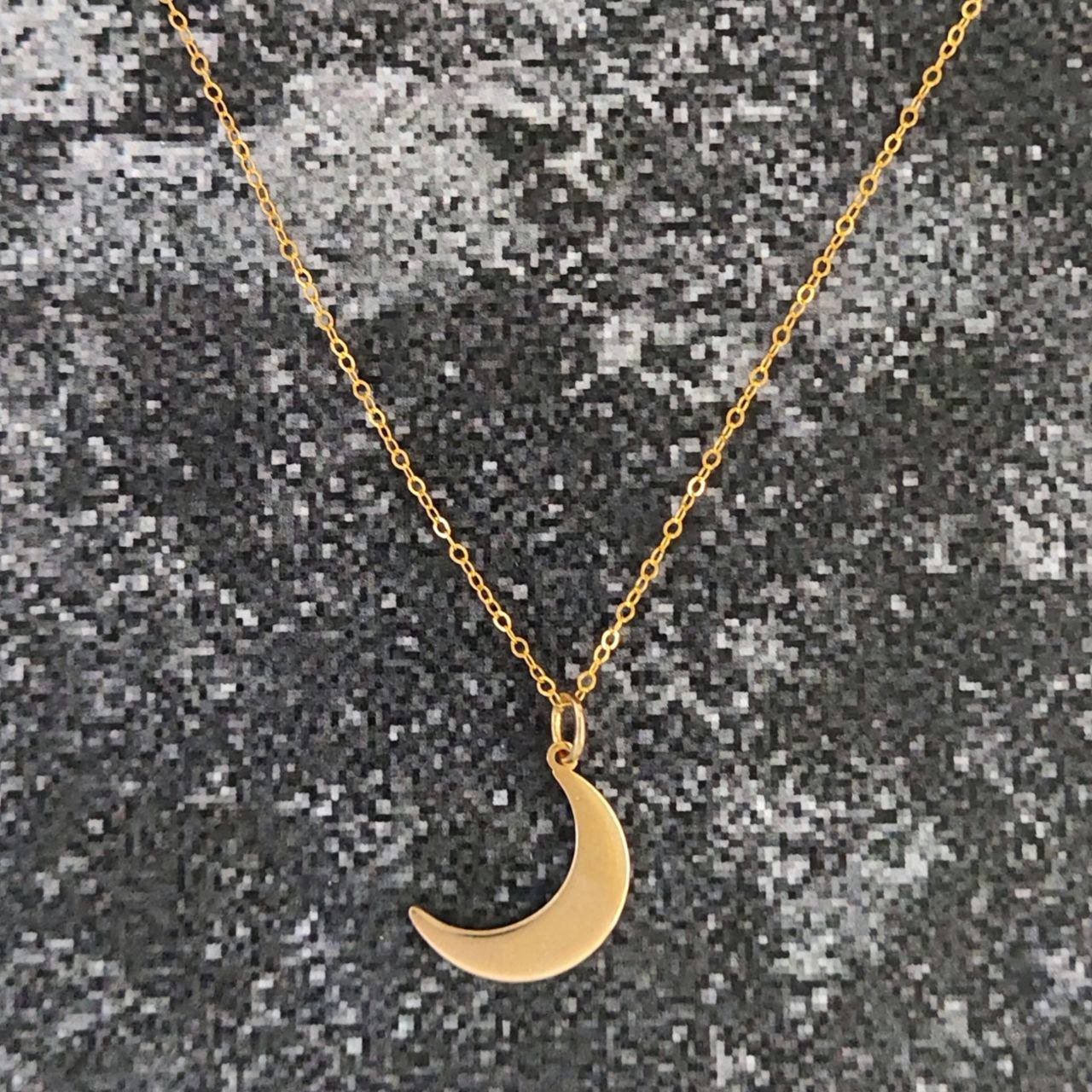 گردنبند طلا 18 عیار زنانه با زنجیر حلقه‌ای (فلامینگو) نیکان گلد مدل ماه — تصویر 4 از 5