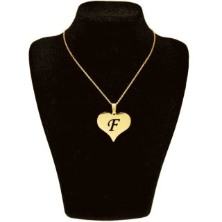 گردنبند طلا 18 عیار زنانه طرح F کد UN0111 — تصویر 2 از 2