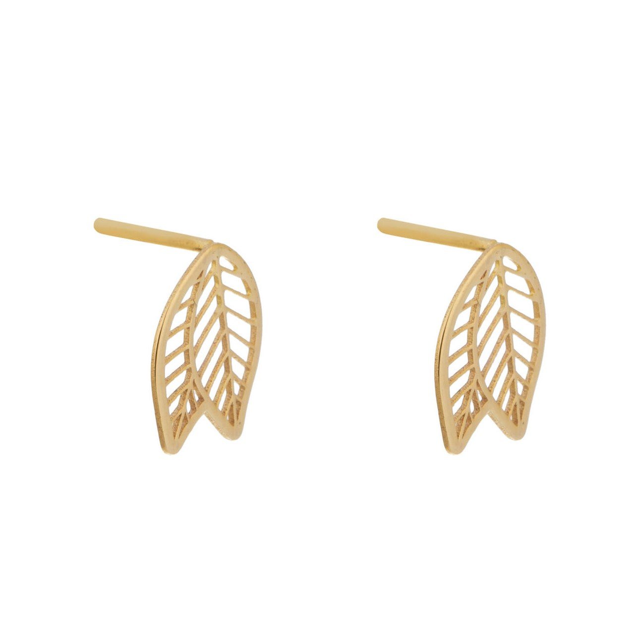 گوشواره طلا 18 عیار زنانه قیراط طرح برگ کد GH4786 — تصویر 3 از 4