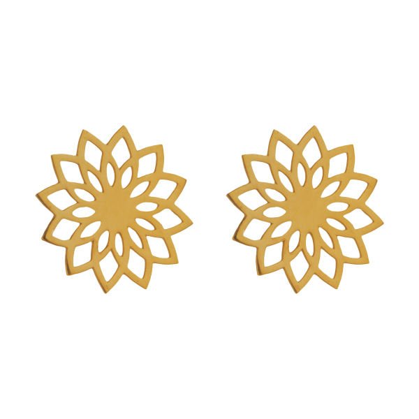 گوشواره میخی طلا 18 عیار زنانه نیکان گلد مدل گل — تصویر 2 از 5