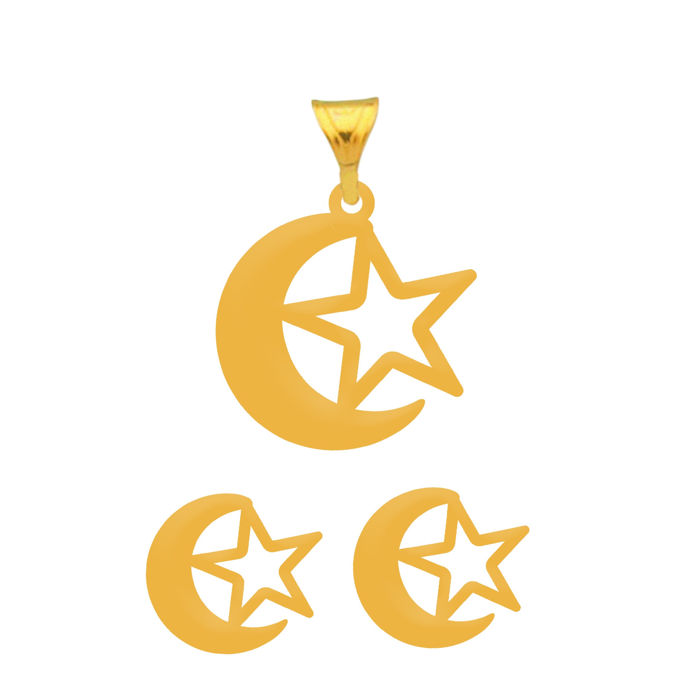 نیم ست طلا 18 عیار زنانه نیکان گلد مدل ماه ستاره — تصویر 1 از 2