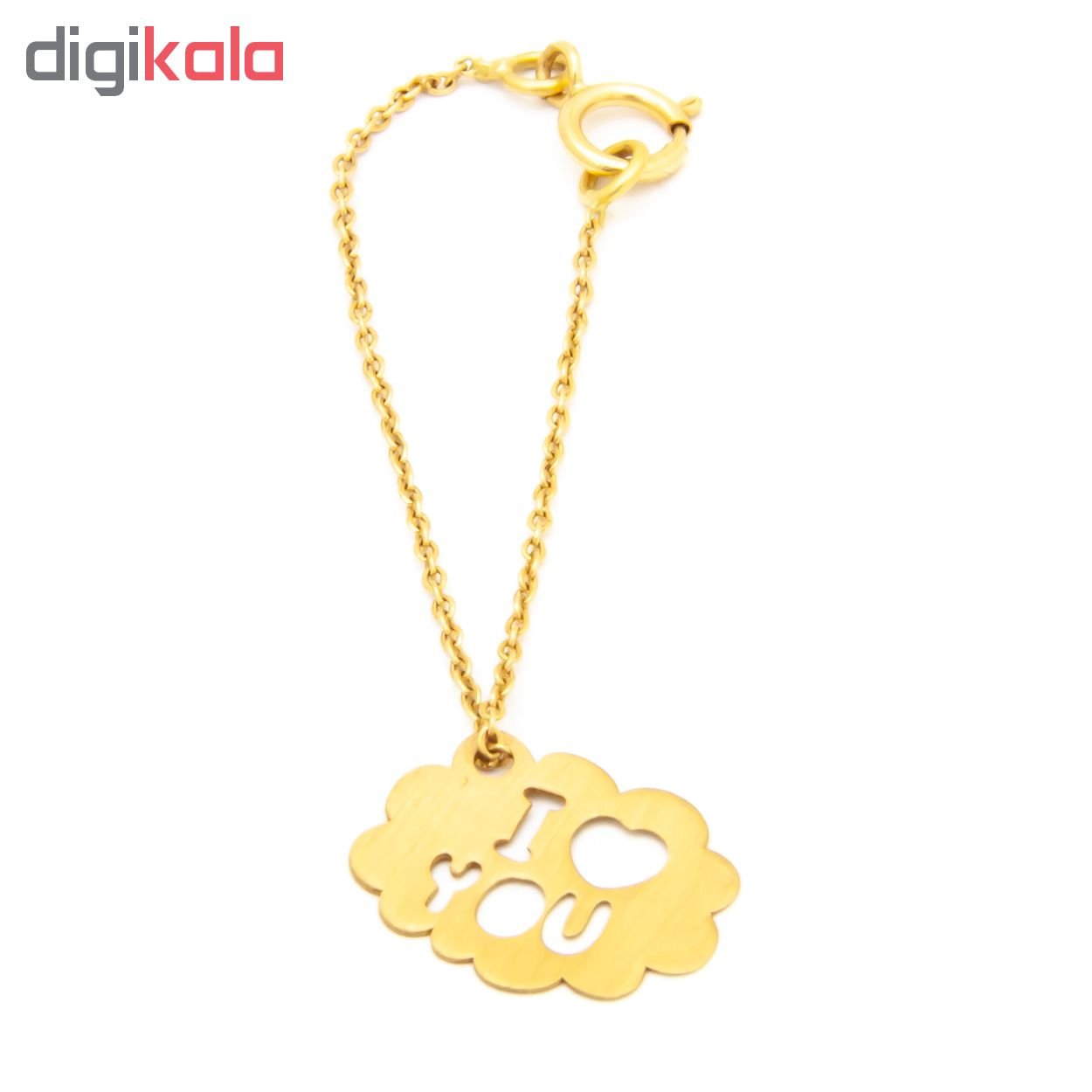آویز ساعت طلا 18 عیار زنانه غزال طرح لاو کد GGE019 — تصویر 2 از 3