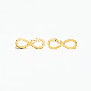 گوشواره طلا 18 عیار زنانه مدل میخی بینهایت — تصویر 5 از 5
