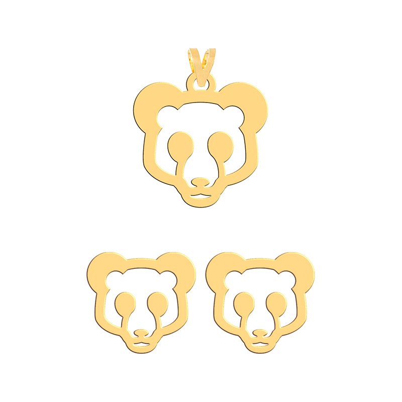 نیم ست طلا 18 عیار زنانه نیکان گلد مدل خرس — تصویر 1 از 2