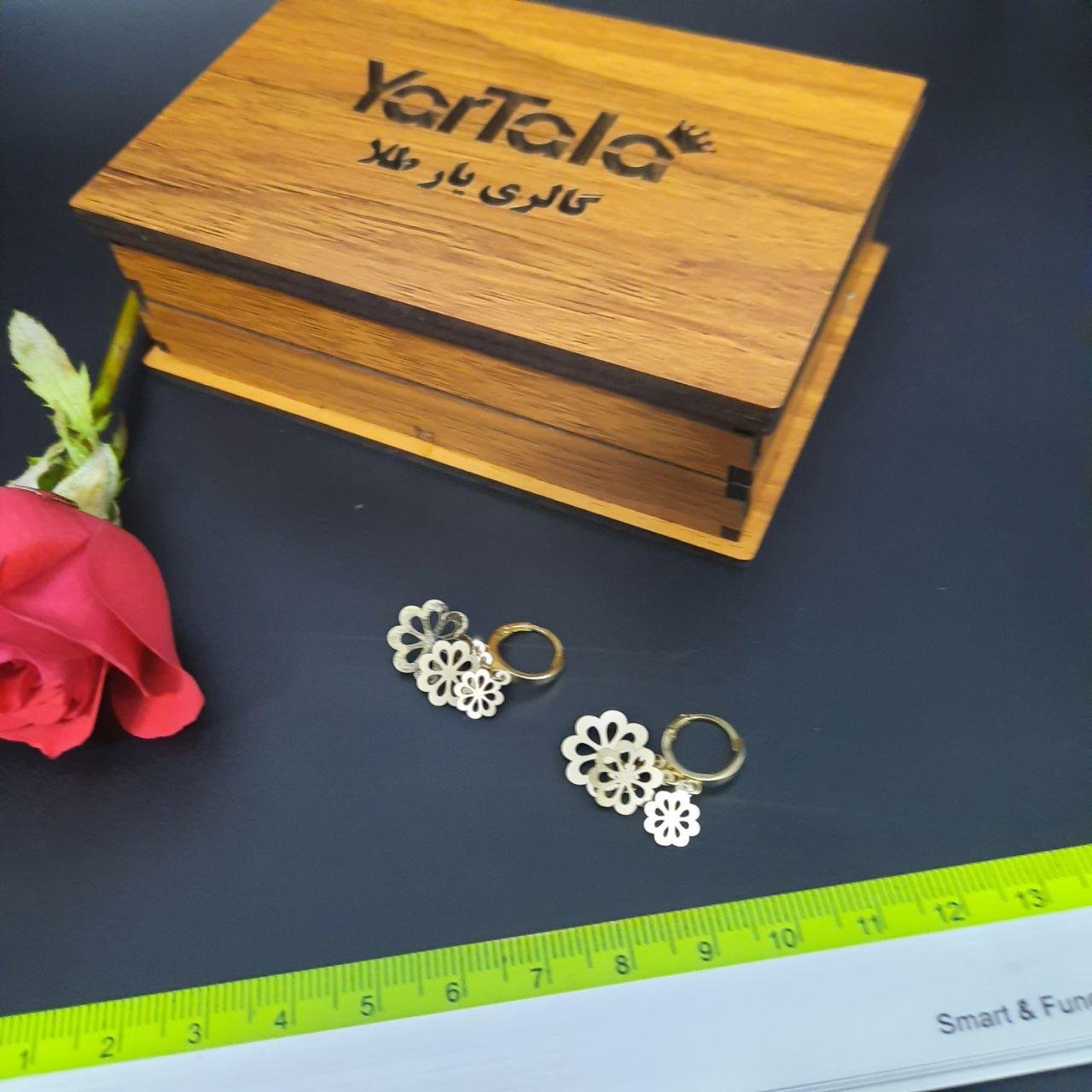 گوشواره طلا 18 عیار زنانه گالری یارطلا کد AG27-2 — تصویر 3 از 8