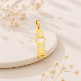 آویز گردنبند طلا 18 عیار زنانه گلدینا طرح HOME — تصویر 2 از 3