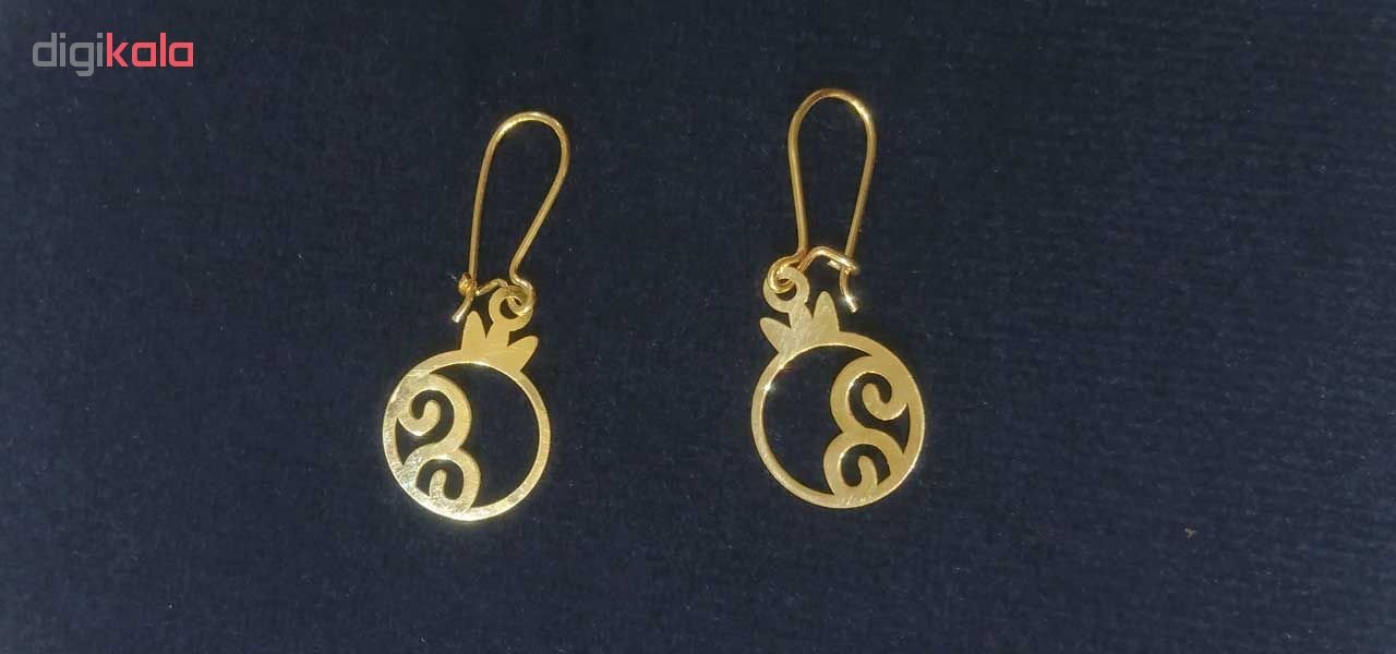 گوشواره طلا 18 عیار کانیار گالری طرح انار کد 74 — تصویر 2 از 3