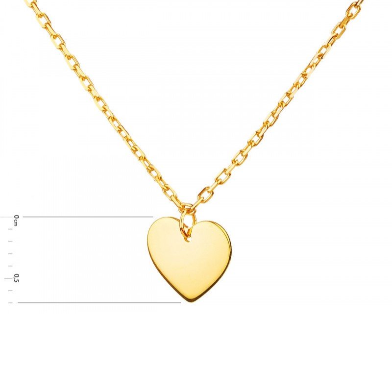گردنبند طلا 18 عیار زنانه قیراط طرح قلب کد GH3257 — تصویر 2 از 4