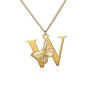 گردنبند طلا 18 عیار زنانه مدل حرف W — تصویر 2 از 2