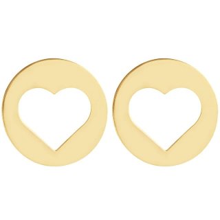 گوشواره میخی طلا 18 عیار زنانه نیکان گلد مدل دایره قلب — تصویر 1 از 2