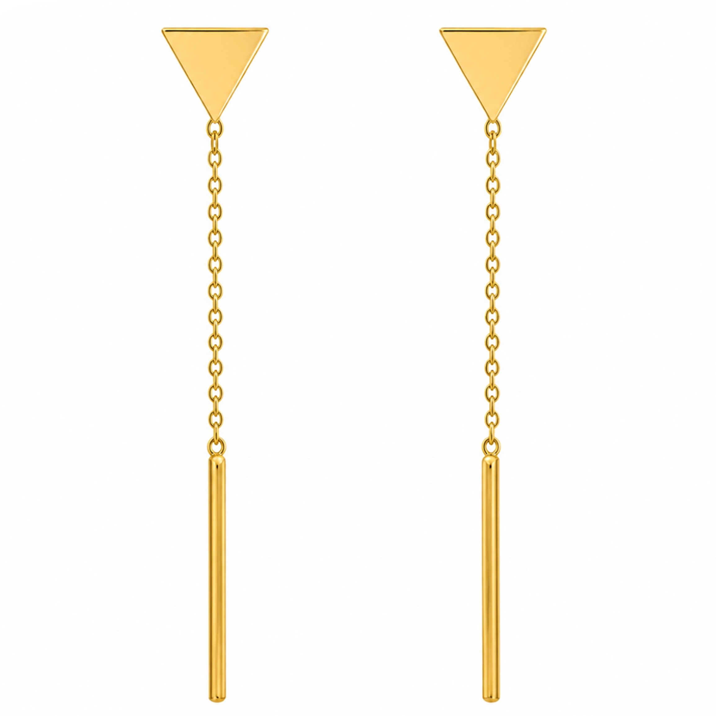 گوشواره بخیه‌ای طلا 18 عیار زنانه نیکان گلد مدل NK223 — تصویر 1 از 2